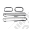 Kit de 4 enjoliveurs de poignées portes intérieur arrière (avec lève vitre électrique) (couleur: argent) Jeep Wrangler JK Unlimited (4 portes) 