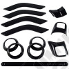 Kit d'enjoliveurs de tableau de bord et portes (12 pièces) (couleur: noir) pour Jeep Wrangler JK