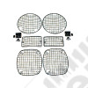 Kit de grilles de protection de feux avant et arrière en acier noir (kit de 6) Jeep Wrangler TJ