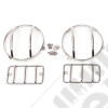 Kit de grilles de protection de feux avant en acier / inox (kit de 4) Jeep Wrangler TJ