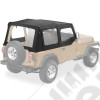 Bâche soft-top de rechange sans support avec fenêtres amovibles pour demi-portes - Couleur : Black Crush - Wrangler YJ