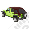 Bache Trektop Glide - Couleur : Crushed Red Pepper (Rouge foncé) - Tissu : Twill - Jeep Wrangler JK Unlimited (4 portes)