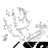Pare chaleur silencieux d'échappement arrière pour 3.6L et 3.8L V6 essence Jeep Wrangler JK - 55395955AC / 55395955AA