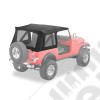Bâche de rechange, avec fenêtres arrière (x3) , couleur: noir (black denim) , Jeep CJ et Wrangler YJ (sans support, seulement la bâche)