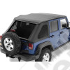 Bâche Trektop - Couleur : Black - Tissu : Twill (triple épaisseur) - Jeep Wrangler JK Unlimited (4 portes) 