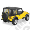 Bâche soft-top de rechange sans support avec fenêtres amovibles pour demi-portes - Couleur : Black Crush - Wrangler YJ
