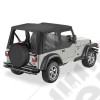 Bâche soft-top de rechange sans support (armatures) avec fenêtres amovibles pour demi-portes Couleur : Black, Jeep Wrangler TJ