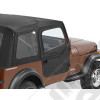 Kit de 2 demi portes en toile en deux parties séparables, Couleur: Black Denim pour Jeep CJ7 et Wrangler YJ