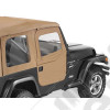 Kit demi portes en toile en deux parties séprable, couleur: spice (marron), Jeep Wrangler TJ