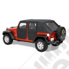 Kit demi portes en toile en deux parties séparables arrière pour Jeep Wrangler JK Unlimited, couleur: Black Diamond