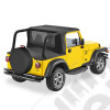 Bâche "Halftop", Couleur: Black Denim, Jeep Wrangler TJ Le Halftop de chez Bestop combine 3 pièces en 1 seul: Bikini, Windjammer et Duster, un ensemble pour une étanchéité de la cabine aussi parfaite qu'une bache "supertop" ou "trektop". HALFTOP pour sy