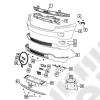 Cache accès crochet de remorquage pare chocs avant droit Jeep Grand Cherokee WL, WK2