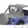 Couverture de plateau de chargement "Duster" (vendu avec armature) Couleur: Charcoal (gris), Jeep CJ7 et Wrangler YJ (sans pouvoir garder l'armature de la bâche dessous)