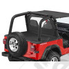 Couverture de plateau de chargement "Duster" (vendu sans armature) Couleur: Black Denim, Jeep Wrangler YJ (permet de garder les fixations de bâche d'origine sous le duster)