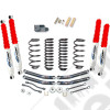 Kit réhausse de suspension +4" (+10cm) Pro Comp pour Jeep Wrangler TJ (série 1) Kit vendu avec; 4 amortisseurs à gaz Pro COmp ES9000 4 ressorts 4" 4 tirants de pont inférieur 2 biellettes de barre stabilisatrice avant 2 biellettes de barre