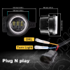 Kit de 2 Antibrouillards LED Avant avec Halo Ring Angel Eyes pour Jeep Gladiator JT