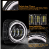 Kit de 2 Antibrouillards LED Avant avec Halo Ring Angel Eyes pour Jeep Gladiator JT