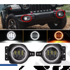 Kit de 2 Antibrouillards LED Avant avec Halo Ring Angel Eyes pour Jeep Gladiator JT