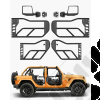 Kit de 4 demi portes tubulaires en acier avec rétroviseurs pour Jeep Wrangler JK Unlimited