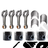 Kit de 4 pistons avec segmentations, 4 bielles, coussinets de bielles et coussinets de villebrequin (Cote : STANDARD) pour 2.8L CRD 177ch. Jeep Wrangler JK - 1328.24 / 68029435AA + 68020529AA