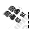 Kit attaches capot réglable en aluminium noir pour Jeep Wrangler JL