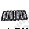 Kit de 7 inserts de calandre avec phares couleur noir pour Jeep Wrangler JK
