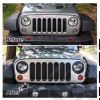 Kit de 7 inserts de calandre avec phares couleur noir pour Jeep Wrangler JK