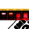 Kit de 2 feux LED arrière gauche et droit (plat version Europe) pour Jeep CJ, Wrangler YJ, TJ