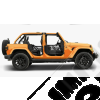Kit de 4 demi portes tubulaires en acier sans rétroviseurs pour Jeep Gladiator JT