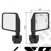 Kit de 2 rétroviseurs noir pour Jeep Wrangler JK, JL, Gladiator JT
