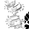 Baguette chromé de cache plastique crochet d'attelage sur pare chocs arrière pour Jeep Grand Cherokee WK2 - 0840.92B / 68238808AA / 68238808 / CH1144128