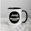 Goodies : Mug Jeep avec calandre en céramique avec intérieur noir (taille : 15oz)