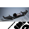 Pare chocs avant acier avec porte treuil (modèle EXT) Rock Army Jeep Cherokee XJ