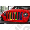 Kit d'inserts multicolore (enjoliveurs) de calandre pour Jeep Wrangler JL