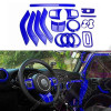 Kit d'enjoliveurs de tableau de bord et portes (18 pièces) (couleur: bleu) pour Jeep Wrangler JK