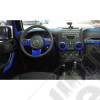 Kit d'enjoliveurs de tableau de bord et portes (18 pièces) (couleur: bleu) pour Jeep Wrangler JK