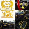 Kit d'enjoliveurs de tableau de bord et portes (18 pièces) (couleur: jaune) pour Jeep Wrangler JK