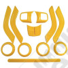 Kit d'enjoliveurs de tableau de bord et portes (18 pièces) (couleur: jaune) pour Jeep Wrangler JK