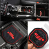 Kit tapis caoutchouc pour rangement tableau de bord avec logo Jeep couleur rouge pour Jeep Wrangler JL