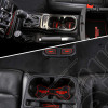 Kit tapis caoutchouc pour rangement tableau de bord avec logo Jeep couleur rouge pour Jeep Wrangler JL