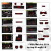 Kit tapis caoutchouc pour rangement tableau de bord avec logo Jeep couleur rouge pour Jeep Wrangler JL