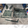 Occasion : Tapis militaire en plastique, 2 passages de roues arrière et sous portes avant, coffre et avant préformés (complet) pour Jeep CJ7 et Wrangler YJ