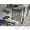 Occasion : Tapis militaire en plastique, 2 passages de roues arrière et sous portes avant, coffre et avant préformés (complet) pour Jeep CJ7 et Wrangler YJ