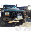 Pare chocs avant acier WARN avec porte treuil et barre protection Jeep Cherokee XJ