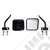 Kit de rétroviseurs noirs (format carré) avec fixation sur baie de pare brise pour Jeep CJ7, Wrangler YJ, TJ, JK