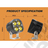 Lampe LED Rouge carré - de 12 à 24 volts / 40 watts / 2000 lumens (unitaire) - 1588.991R / B087X4X7Q3 / ‎1965843463--64114231