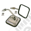 Door Mirror Kit, Convex Glass, Stainless Steel; 55-86 Jeep CJ