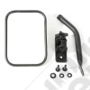 Quick Release Mirror, Rectangular, Textured Black; 97-18 Wrangler