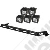 Light Bar Kit, Hood Mounted, 5 Square; 07-18 Jeep Wrangler JK