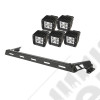 Light Bar Kit, Hood Mounted, Textured Black, 5 Square; 07-18 Wrangler